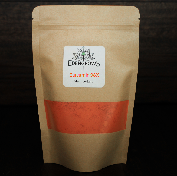 Fine strong curcumin extract in fresh keeping sealed bag from Edengrows